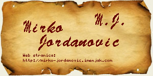 Mirko Jordanović vizit kartica